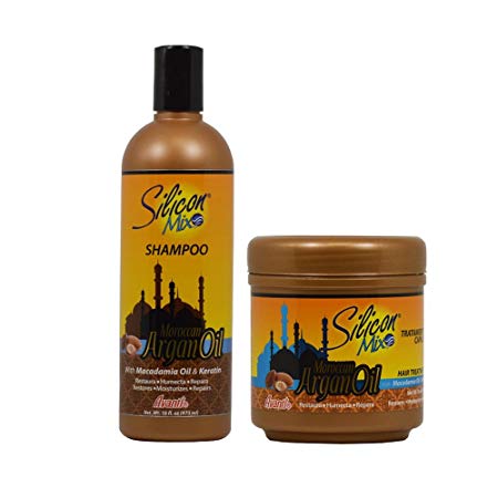 Silicon Mix Moroccan Argan Oil Shampoo   Hair Treatment 16oz "Set"