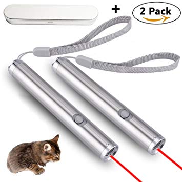 Cat Chaser Toy, the LED Light Pet Cat Interactive Exercise Toys Training Tool (2 packs) By PLRB