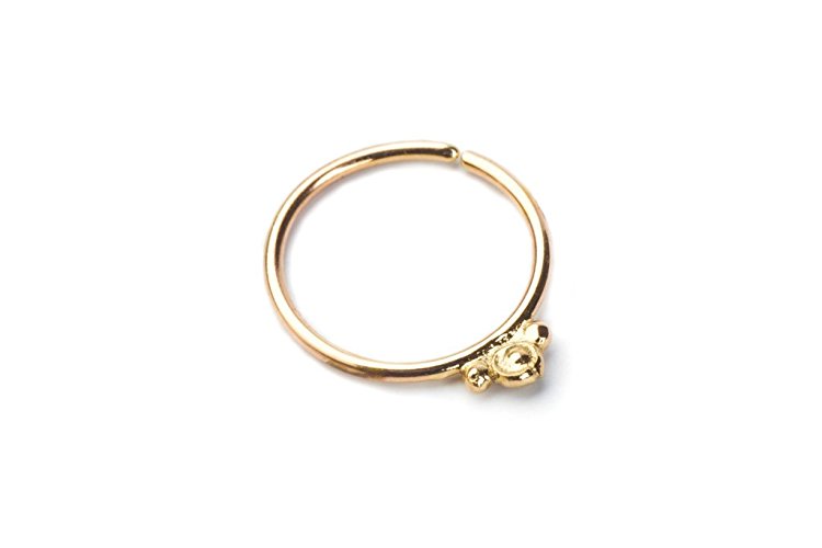 Septum jewelry - tiny septum - 14k yellow solid gold - nose hoop - nose ring - tragus - Nose jewelry - tragus - septum - petit style