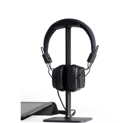 Cotop Alloy Silicon Headphone Stand Display Headphone Holder Headphone Hanger Headset Hanger Support - Suitable For All Headphone Sizes - Bose QC15, Sony MDR-XB500, Sennheiser HD 202 II, Shure, Ultimate Ears, Koss PortaPro, JVC, Philips, Monster Beats Solo Studio Pro, Skullycandy, Coby, Platronics (Black)