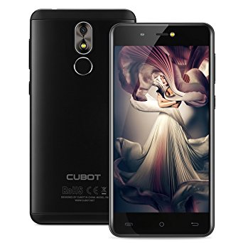 CUBOT R9 Unlocked Smartphone 5.0'' Screen Android 7.0 MT6580 Quad Core 1.3GHz 2GB RAM 16GB ROM 5.0MP 13MP Dual Camera Dual SIM Removable Battery 2600mAh Fingerint SIM-Free 3G Mobile Phones-Black
