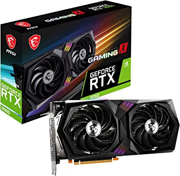 MSI GeForce RTX 3060 GAMING X 12G Graphics Card '12GB GDDR6, 1837MHz, 3x DisplayPort, HDMI, TWIN FROZR 8 Fan Cooling System'