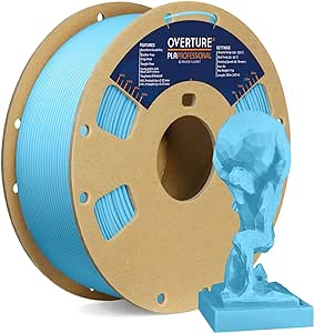 OVERTURE PLA PRO Filament 1.75mm, Toughness PLA Plus Enhanced PLA Filament, 1kg Cardboard Spool (2.2lbs), Dimensional Accuracy Probability  /- 0.02mm (Light Blue)