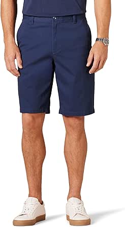 Amazon Essentials Men's Slim-Fit 11" Flat-Front Comfort Stretch Chino Short