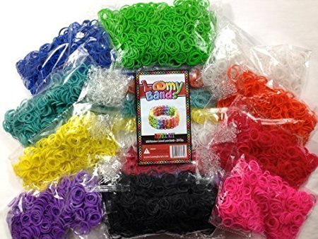 ★75% OFF★ Rubber Band Bracelets ★ 6000 Premium Rainbow Color Loom Bands ❤ 10 Beautiful Colors ❤ 8 FREE CHARMS + 250 S and C Clips! Best Value and Quality of Loom Band Available! Refill your Loom Box Organizer today!