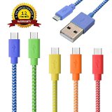 iSeeker 5-Pack High Speed 66ft2m Nylon Braided Tangle-Free Micro USB Cable for Android Samsung HTC Motorola Nokia and More