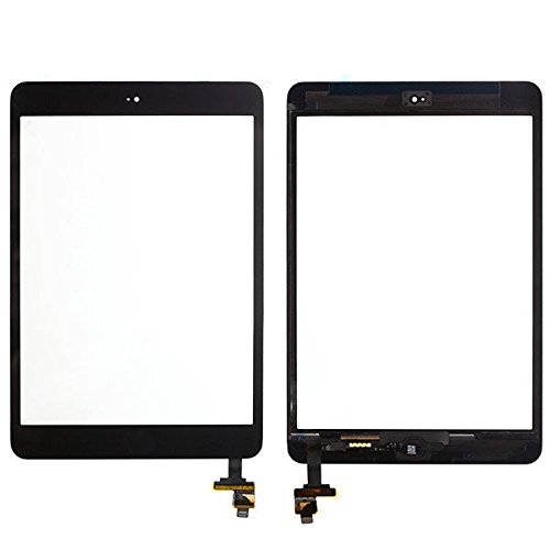 Black Glass Screen Digitizer Complete Full Assembly for iPad mini & mini 2 with IC Chip, Home Button, Adhesive
