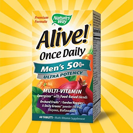 Nature's Way Alive Once Daily Men's 50  Ultra Potency Tablets, 60 (2 Pack)