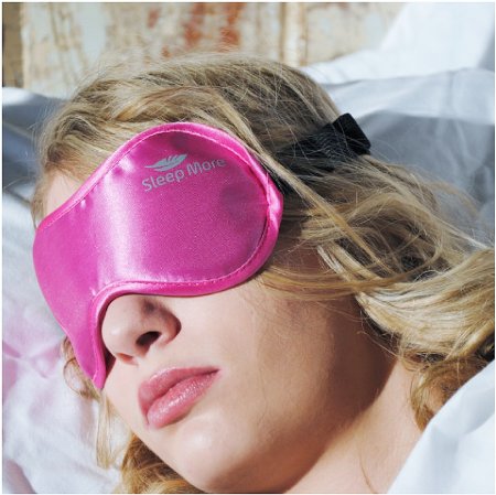 Sleep Mask SMALL-Med Size Sleeping Mask for Men or Women A Quality PINK Satin Travel Mask and Natural Rest Aid for Sleep Disorders and Insomnia