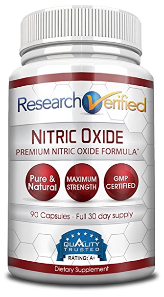 Research Verified Nitric Oxide - With L-Arginine and L-Citrulline - Premium Muscle Building Nitric Oxide Booster - 1 Month Supply