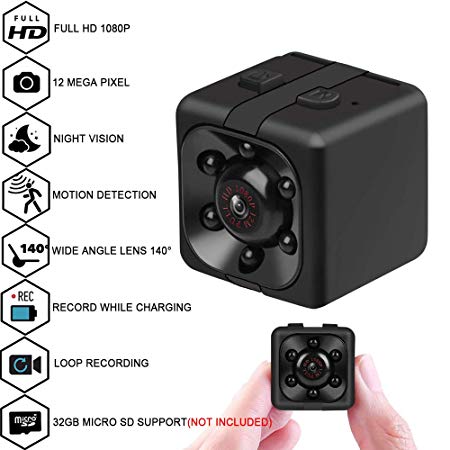 Mini Cop spy Camera Wireless Hidden with Night Vision and Motion Detection，1080P Portable Small HD Nanny Cam with Audio and Video,Perfect Indoor/Outdoor Covert Security Camera for Home and Office