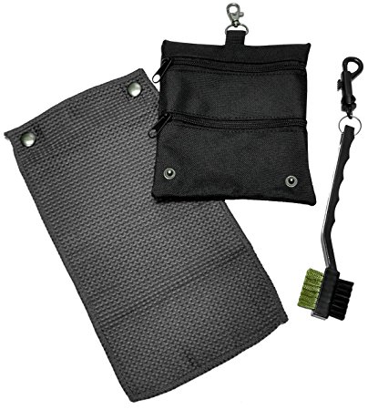 CaddyDaddy Golf Golf Accessory Bag, Towel & Brush Set