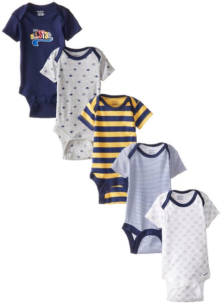 Gerber Baby Boys' 5 Pack Variety Bodysuits