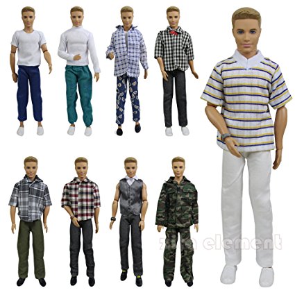ZITA ELEMENT Lot 5 PCS Fashion Casual Wear Clothes/outfit for Barbie's Boy Friend Ken Doll