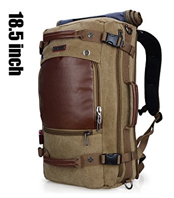 Witzman Men's Vintage Canvas Duffel Shoulder Backpack Travel A2020