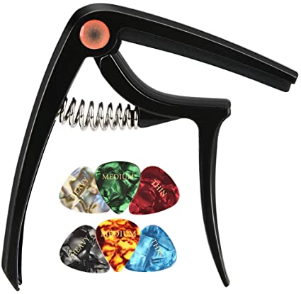 LEKATO Guitar Capo with 3 Guitar Picks for for Acoustic and Electric Guitar,Ukulele Capo