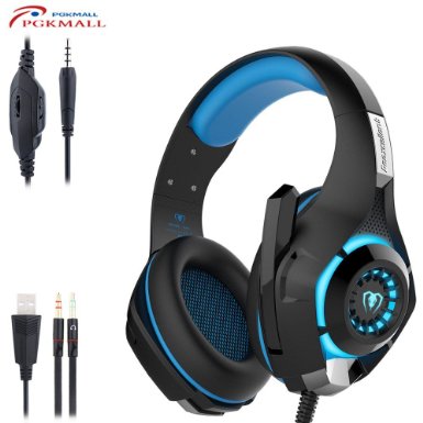 2016 Newest headset 3.5mm Gaming Headset LED Light Over-Ear Gaming with Volume Control Microphone for PS4 Laptop Tablet Mobile Phones