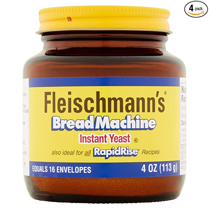 Fleischmann's Bread Machine Yeast, Also Ideal for All Rapid Rise Recipes, Equals 16 Envelopes, 4 oz Jar (Pack of 2) - SET OF 2