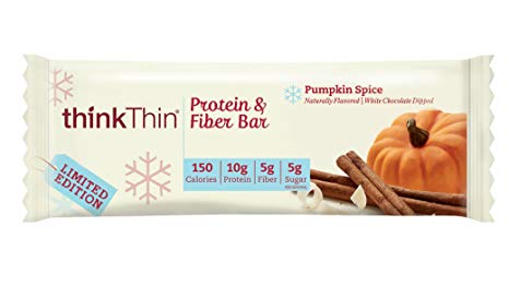 thinkThin Protein & Fiber Bars, Pumpkin Spice, 1.41 oz Bar (10 Count)