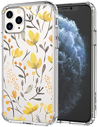 MOSNOVO iPhone 11 Pro Case, Watercolor Floral Flower Pattern Printed Clear Design Transparent Plastic Hard Back Case with TPU Bumper Protective Case Cover for iPhone 11 Pro