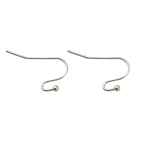 500 Pairs 21x11mm Silver Plated Earwires Ball Dot French Earring Hooks / Dangle Earring Connector / Findings for Jewelry Making & DIY( EH-1006-A2)