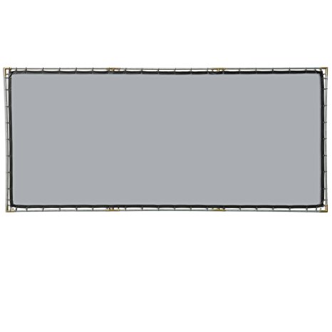 Carl’s FlexiGray Hanging Projector Screen Kit (2.39:1 | 9x21-Ft | 272-in | Folded) Portable, Outdoor Projector Screen, HD, Low Ambient Light, High Contrast Gray/Grey, DIY Projection Screen