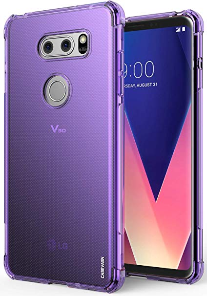 LG V30 / LG V30S / LG V30 Plus/LG V30S ThinQ/LG V35 / LG V35 ThinQ Case, CASEVASN [Slim Thin] Anti-Scratches TPU Gel Slim Fit Soft Skin Silicone Protective Case Cover (Purple)