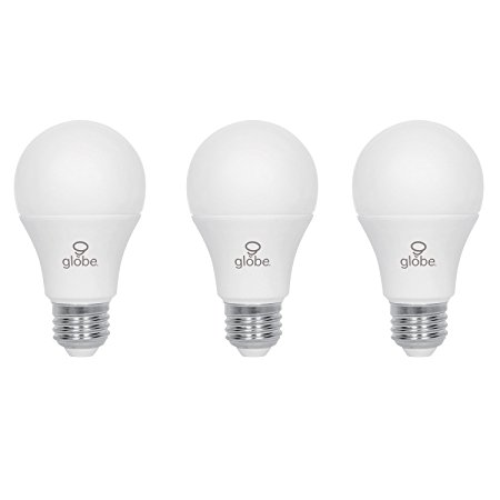 Globe Electric 60W Equivalent Daylight (5000K) A19 LED Light Bulb, 3-Pack, E26 Base, 800 Lumens 31001