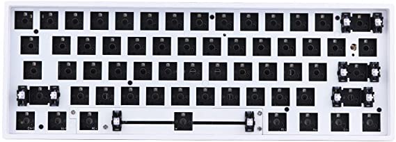 EPOMAKER GK61X RGB Hotswap Custom DIY Kit for 60% Keyboard, PCB Mounting Plate Case (GK61X, White)