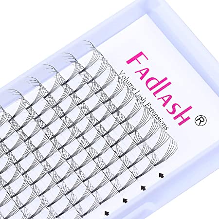 Premade Volume Eyelash Extensions FADLASH Volume Lashes D Curl 15-20mm Mixed Tray Premade Fans 5D Lash Extensions Supplies (5D-0.10-D, 15~20mm Mix)