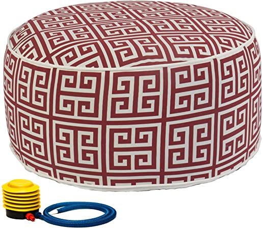 Kozyard Inflatable Stool Ottoman Used for Indoor or Outdoor, Kids or Adults, Camping or Home (Ruby Red)