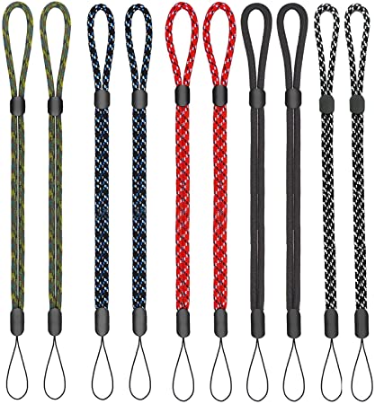 10 Pack 11 inches Adjustable Wrist Strap Hand Lanyard, Nylon Lanyard with Movable Button for Phone/Camera/GoPro/PSP/Flashlight, Keychains/USB Flash Drives and More Device