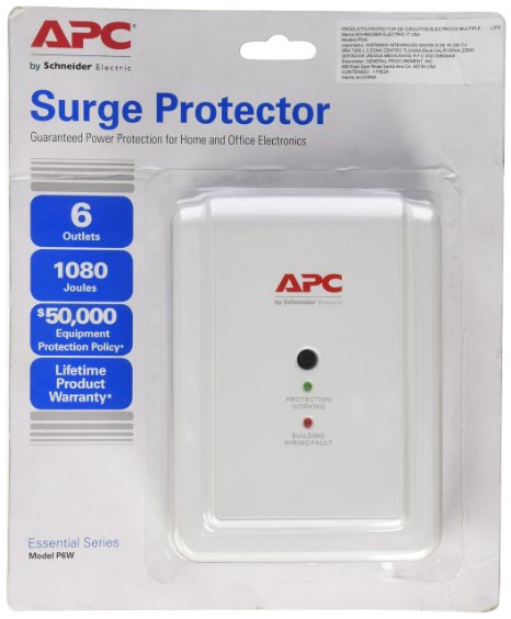 APC P6W 6 Outlets 120V Surge Arrest Power Distribution Unit