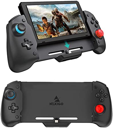 NexiGo Upgraded Switch Ergonomic Controller for Nintendo Switch Handheld Mode, Ergonomic Controller with Adjustable 6-Axis Gyro, Dual Motor Vibration, Compatible with All Games of Switch