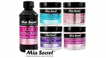 MIA SECRET 4 oz LIQUID MONOMER   Acrylic Powder 2 oz Pink, Clear, White & Multibalance - Made in USA