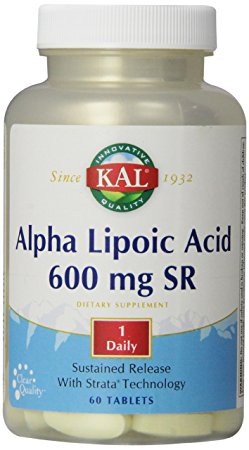 KAL Alpha Lipoic Acid SR Tablets, 600 mg, 60 Count