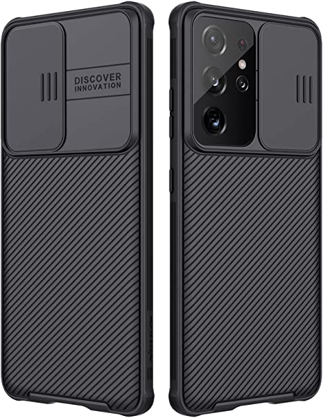 Nillkin Camshield Pro Samsung S21 Ultra Case, [Built-in Lens Protector] Drop Protection Case for Samsung S21 Ultra Camera Protector Samsung S21 Ultra PC and TPU Protective Phone Case 6.8''(Black)