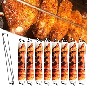 Wing Chicken Rails, Chicken Wing BBQ Fork, U-Shaped Design Metal BBQ Grilling Fork, Chicken Wing Grilling Rails, BBQ Grilling Fork Sticks Skewer Grill, Outdoor Picnic Camping Barbecue Gadgets (8Pcs)