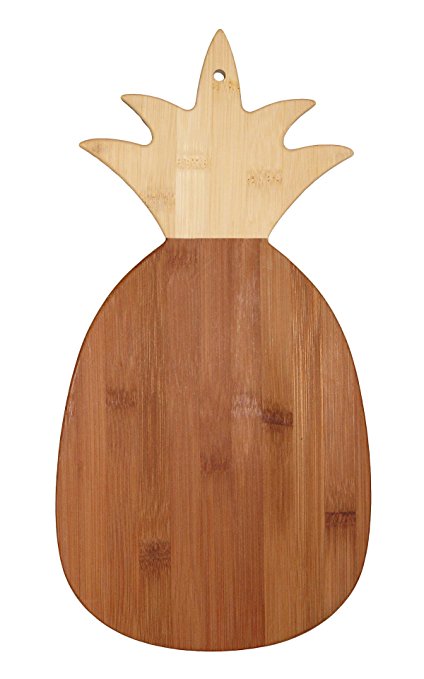 Totally Bamboo Pineapple Shaped Cutting Board; Made from 100% Organic & Bamboo board; Use as Chopping Board or Serving Board for entertaining, Decor or Gift; Designed in USA