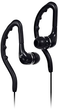 KitSound Enduro Water Resistant Sports Ear Hook Earphones with In-Line Microphone Compatible with Smartphones/Tablets/MP3 Devices - Black