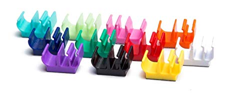 (10 pk) Multi-colored pencil pen and marker holder adhesive clip - Best mount organizer to stick on the wall, car dashboard, computer monitor, desk phone - Great for office, secretary, assistant, etc.