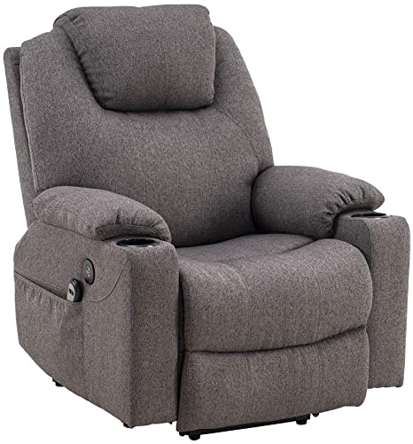 Power Lift Chair Electric Sofa for Elderly, Single Fabric Reclining Sofa，Massage Chairs 8 Point Massage & Lumbar Heat, Motorized Chair for Living Room
