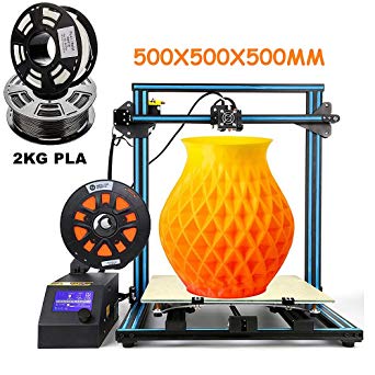 CR-10 S5 Creality 3D Printing Printer/Desktop DIY Kits with Upgrade V2.1 Version Board/Filament Sensor/Dual Z Axis/Resume Off/Heater Bed /2KG PLA Filament 1.75mm (Largest Build Size 500x500x500mm)