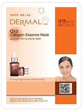 Dermal Korea Collagen Essence Full Face Facial Mask Sheet - Q 10 (10 Pack)