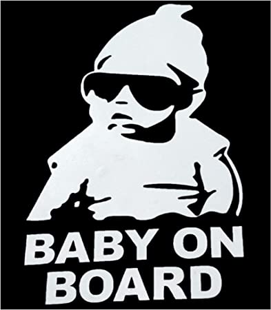 General, 5.1 inch Reflective Baby on Board Sticker, Baby Carlos in Car Decal for Your Car Window, Easy to Apply Decal, Funny Baby Carlos Sticker, 5.1 Inch Weather Proof Decal, Baby in Car Sticker