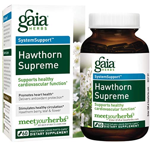 Gaia Herbs Hawthorn Supreme, Vegan Capsules, 60 Count - Promotes Heart Health and Stimulates Healthy Circulation, Whole Plant Extract of Organic Hawthorne Berry, Hawthorne Leaf, Hawthorne Flower