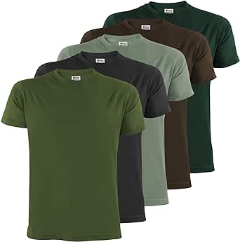 ALPIDEX Herren T-Shirts 5er Set Rundhals einfarbig S M L XL XXL 3XL 4XL 5XL