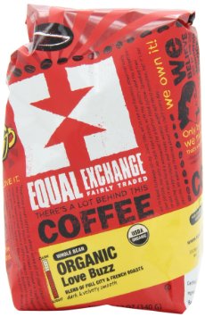 Equal Exchange Love Buzz Blend Organic Coffee Bean, 12-Ounce Package