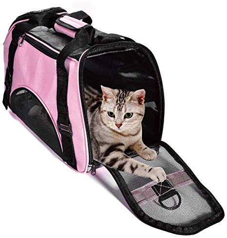 TAHNSTY Pet Carrier Bag, Cat Travel Portable Bag Home, Airline Approved Duffle Bags, for Little Dogs, Cats and Puppies, Small Animals