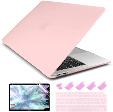 Dongke Smooth Matte Frosted Hard Shell Cover for MacBook Air 13 Inch with Retina Display fits Touch ID, Air 13 Inch Case 2020 2019 2018 Release Model: A2179/A1932 (Frost Solid Pink)